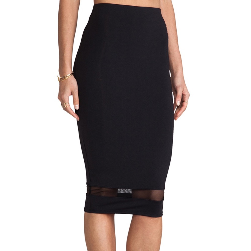 NWOT Revolve Donna Mizani Black Panel Midi Skirt